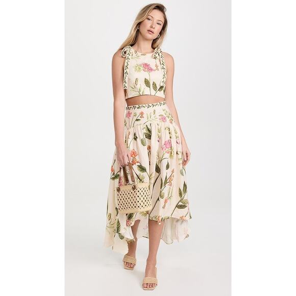 Agua by Agua Bendita Curua Cultivo Skirt Floral Embroidered Multi Cream - Xs - Picture 4 of 6